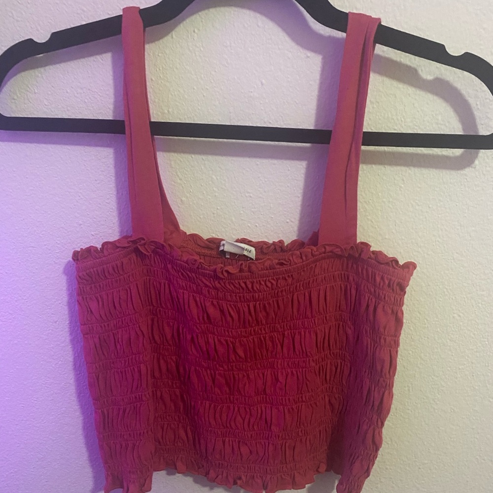 American Eagle Red Cropped Tank Top